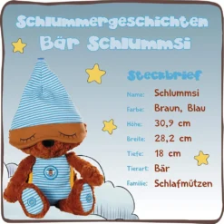 Nici 44531 Schlafmützen Schlummsi Der Schlummergeschichten-Bär Ca 38cm Blau 25 Nici 44531 Schlafmützen Schlummsi Der Schlummergeschichten-Bär Ca 38cm Blau -Nici 0a061b408f593931505c9df237bd3256