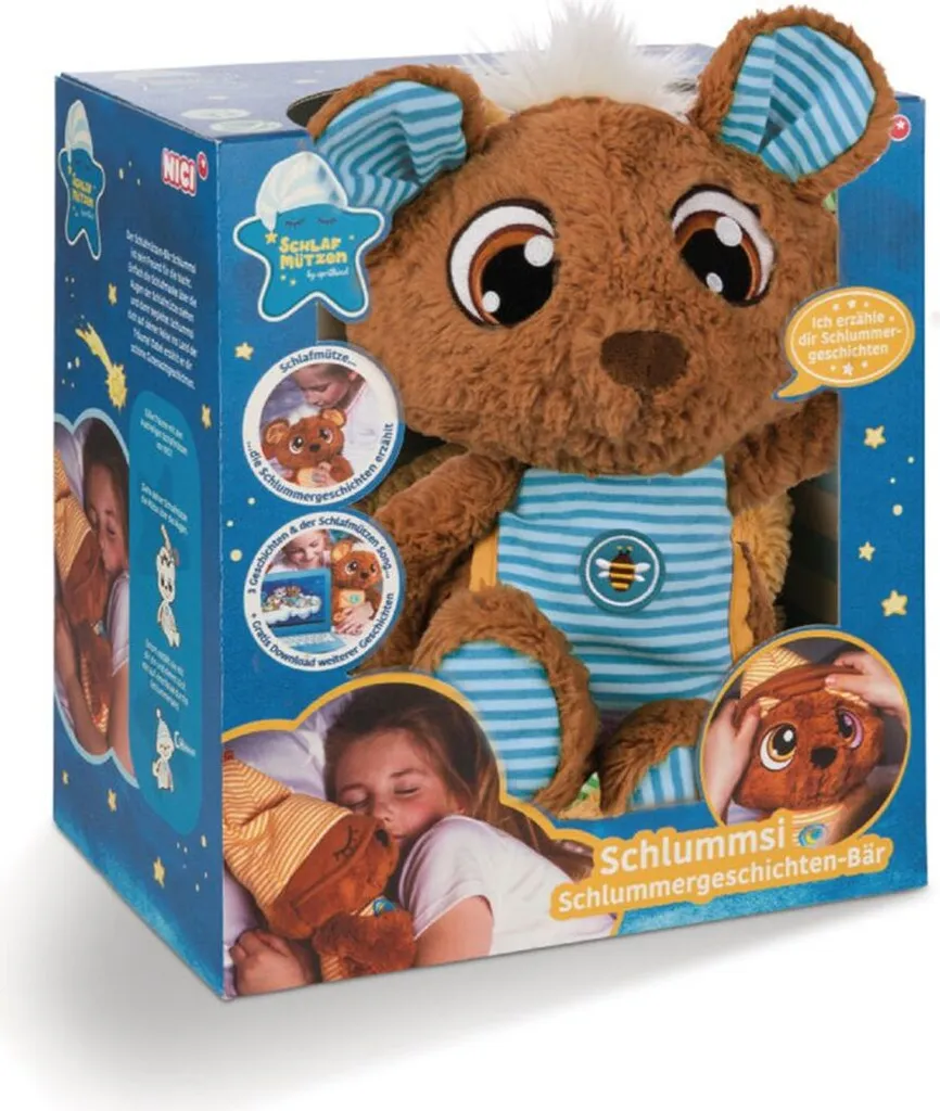 Nici 44531 Schlafmützen Schlummsi Der Schlummergeschichten-Bär Ca 38cm Blau 15 Nici 44531 Schlafmützen Schlummsi Der Schlummergeschichten-Bär Ca 38cm Blau – Bild 13