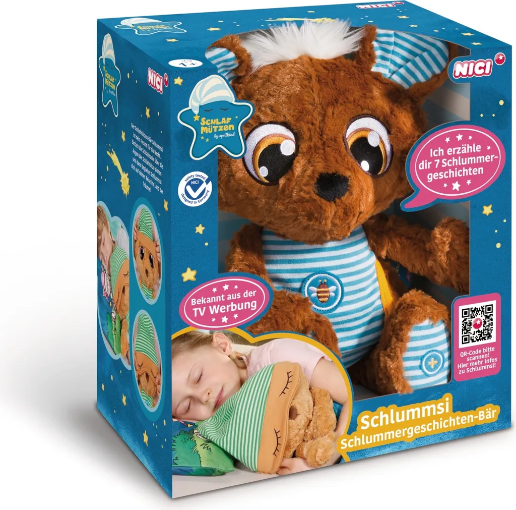 Nici 44531 Schlafmützen Schlummsi Der Schlummergeschichten-Bär Ca 38cm Blau 4 Nici 44531 Schlafmützen Schlummsi Der Schlummergeschichten-Bär Ca 38cm Blau – Bild 2